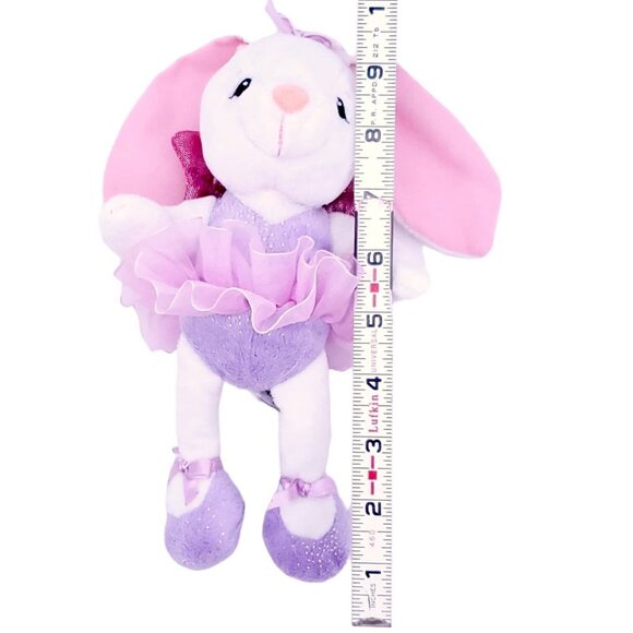 1994 The Petting Zoo White Rabbit Ballerina Beanbag Plush Purple‎ Tutu - Picture 7 of 10